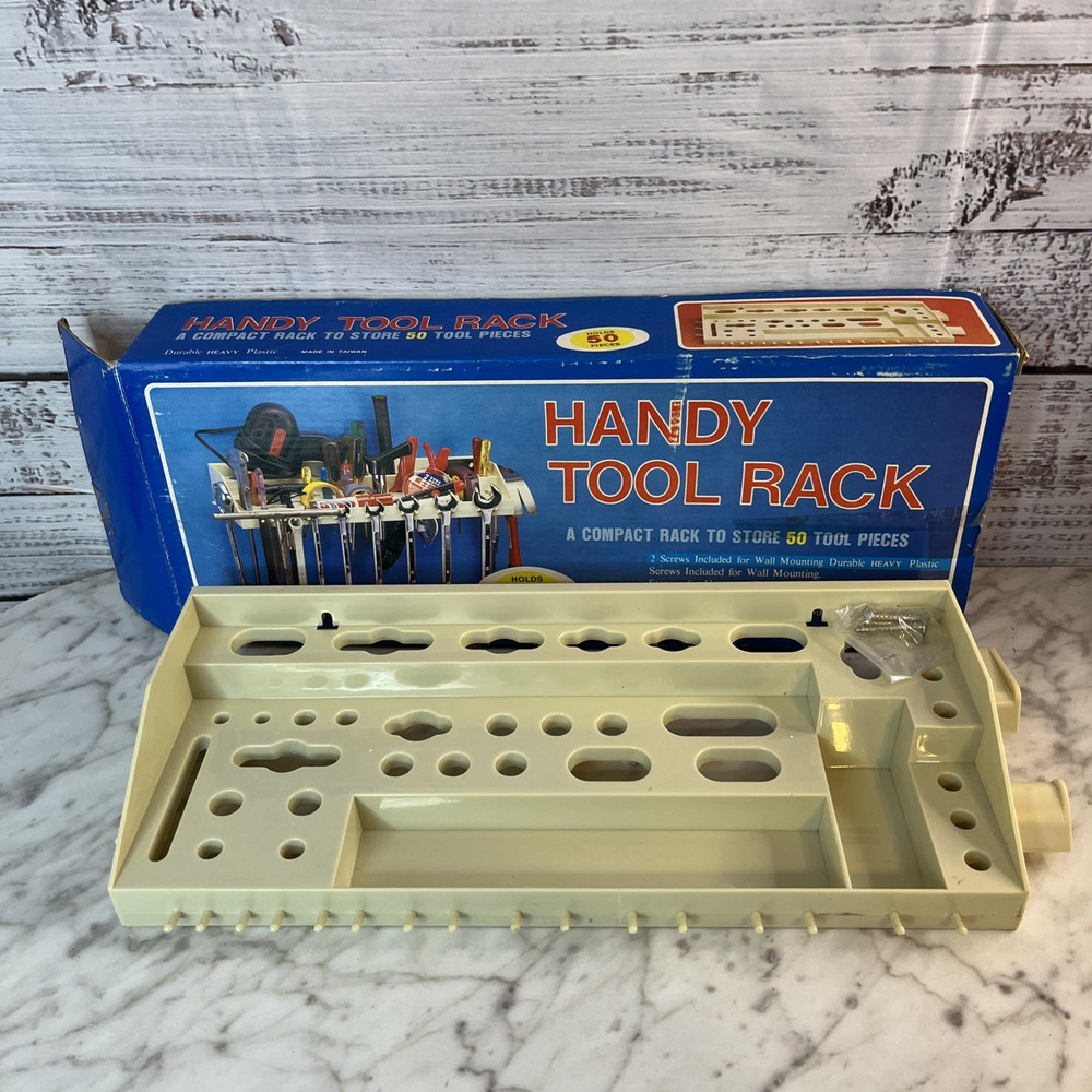 Mountable Handy Tool Rack Hold 50 Pc Wall Organizer Garage Shed Workshop Storage