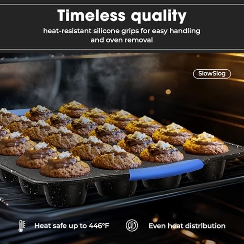 11-Piece Professional Stackable Baking Set, Oven-Safe Nonstick Black&Blue