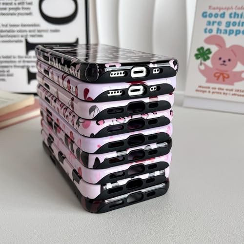 Case for iPhone 17e/iPhone 16e, Cute Pink Bow iPhone 16e/17e Tiny/Glossy