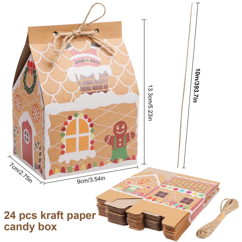 24 Pcs Christmas Kraft Paper Gift Boxes