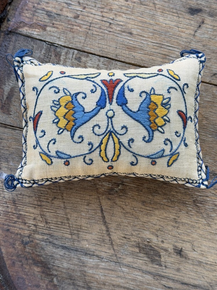 Antique Crewel Work Pin Cushion