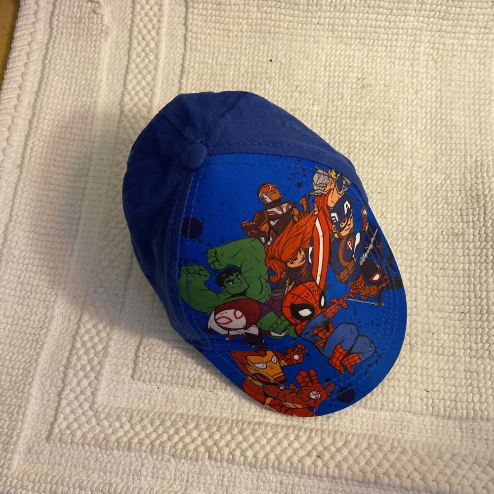 Marvel Super Heroes Kid's Cap / Hat Blue with graphics One Size