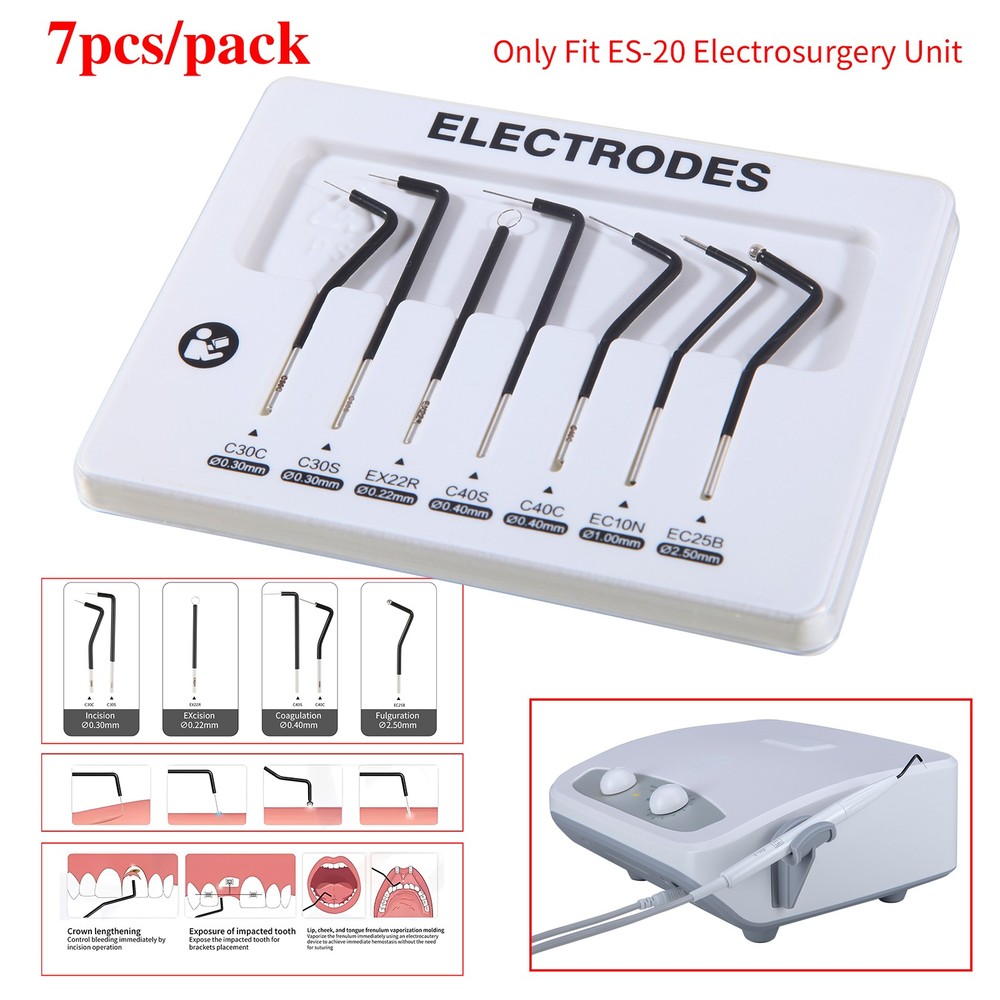 7Pcs/set Dental Electrosurgery Tips Electrode Tips for Oral Surgery Reusable dk
