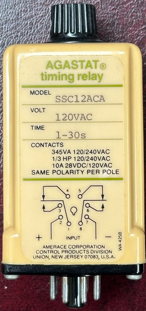 AGASTAT Solid State Timing Relay MODEL: SSC12ACA