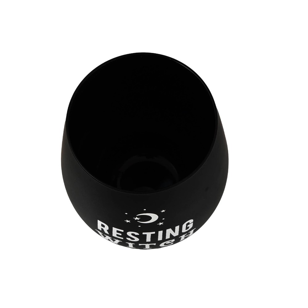 Resting Witch Face Stemless Wine Glass