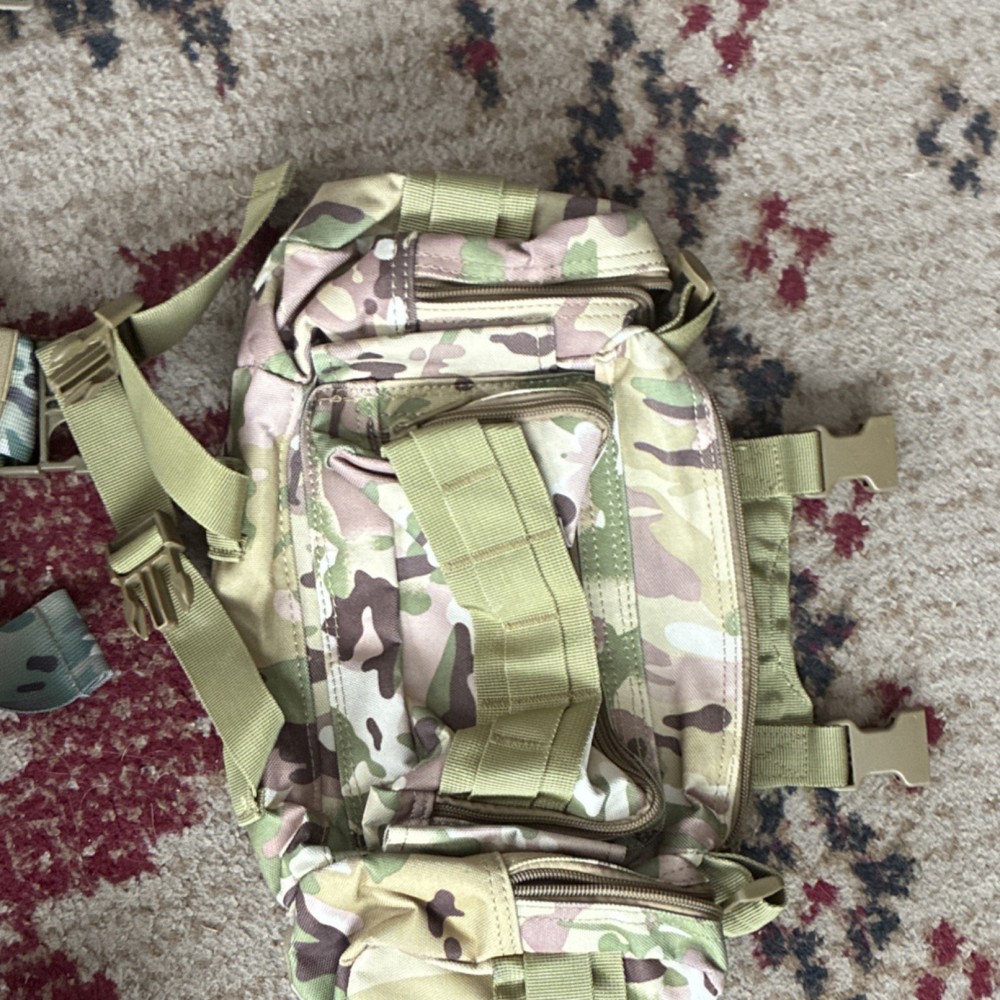 Desert Camouflage Modular Tactical Belt with Dump Pouch Set