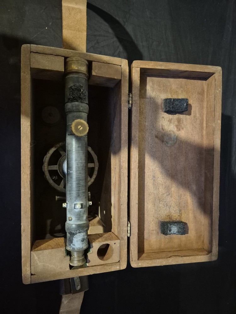 Vintage David White Co. Brass Surveyor's Transit With Case