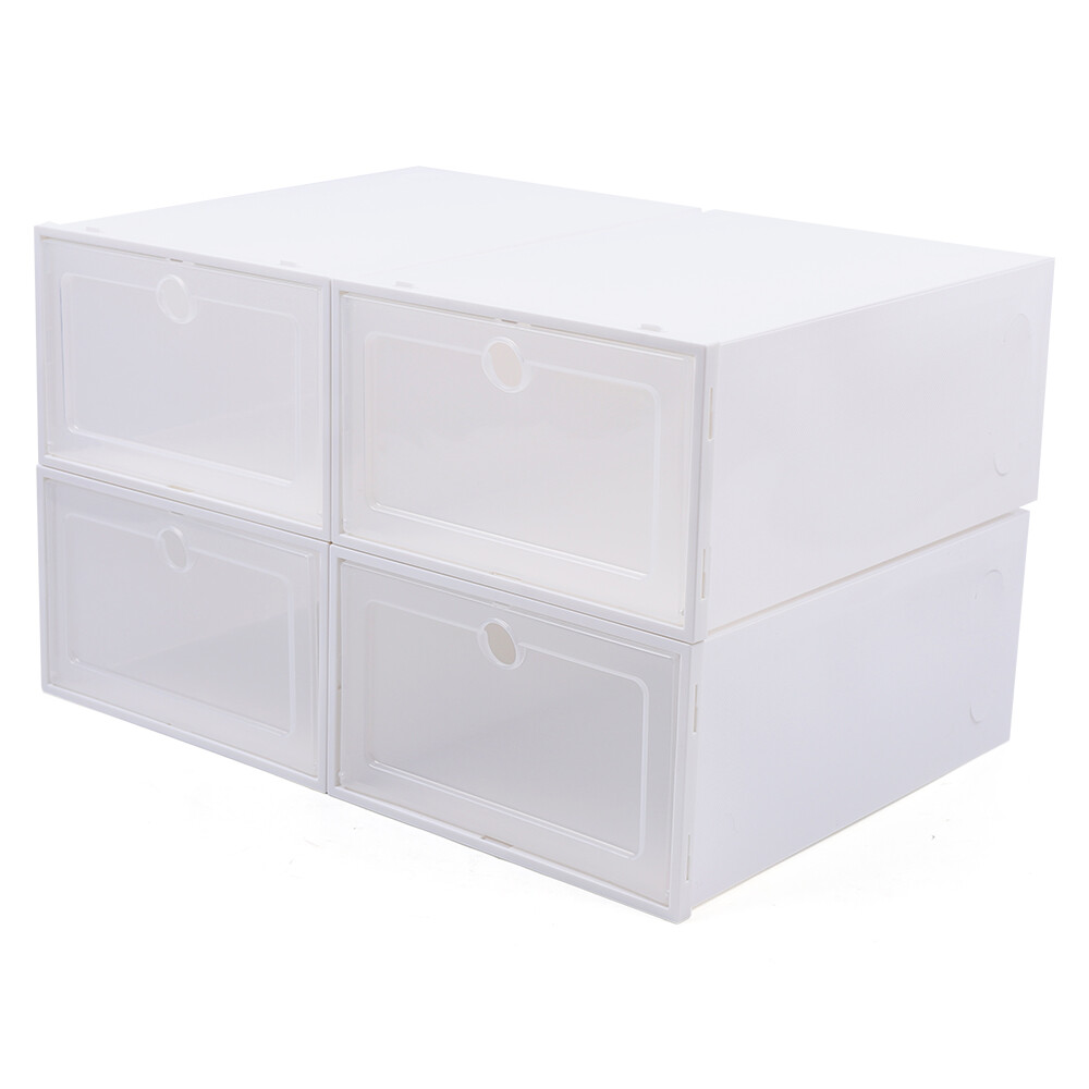 Optional 20/24x Shoe Box Organizer Foldable Storage Plastic Clear Box Stackable