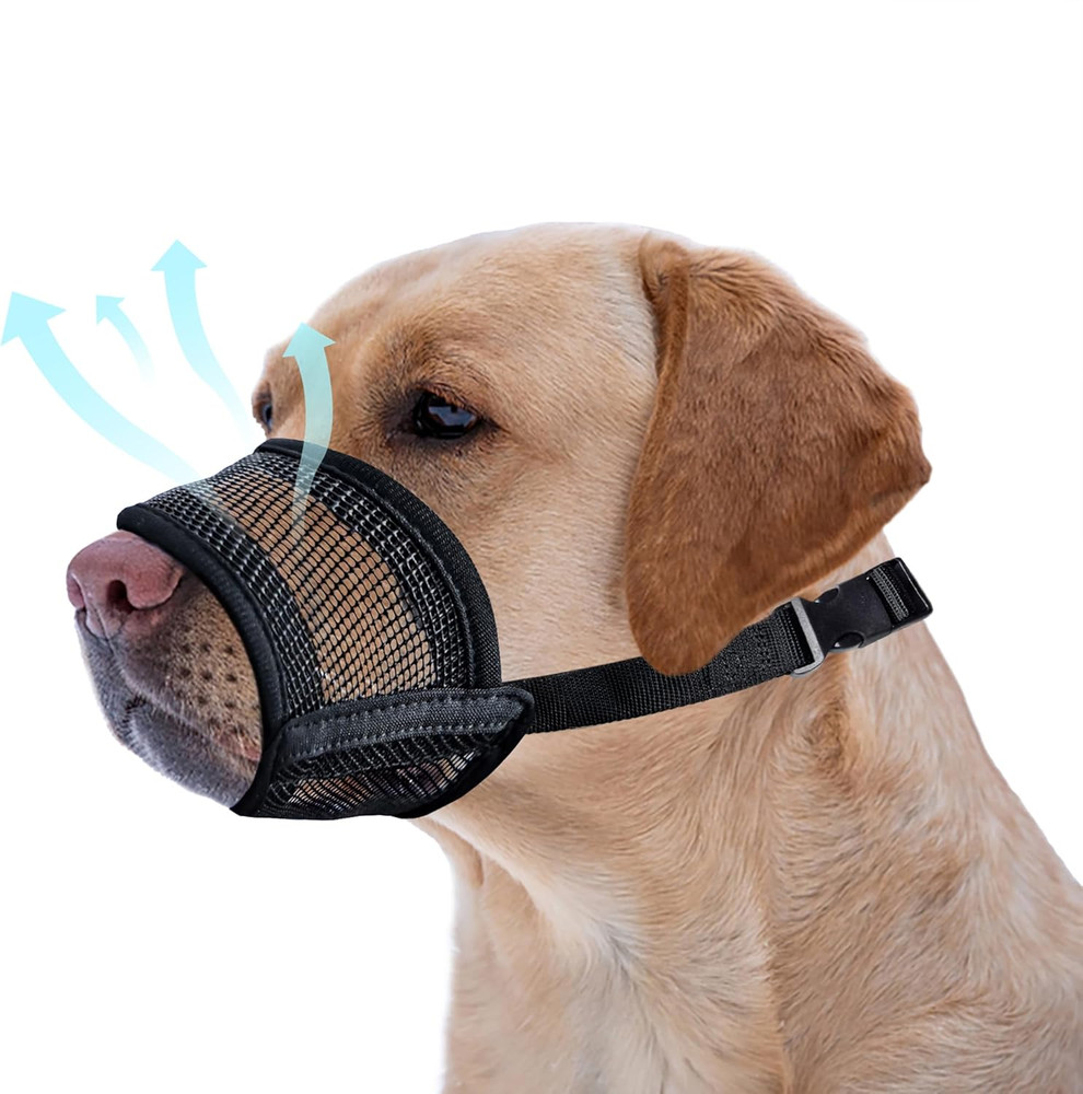 Dog Muzzle for Large Dogs - Air Mesh Muzzle for Large Sized Dog | Adjustable No