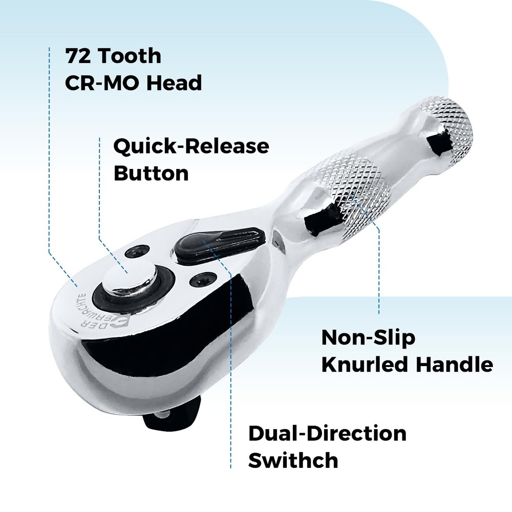 Der Erwachte 3-Piece Stubby Ratchet Set, 3PCS Silver