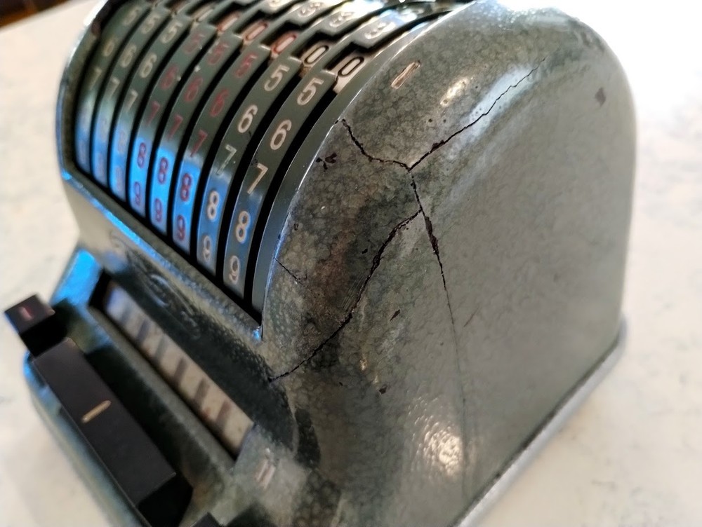 Vintage Mechanical Adding Machine TRIUMPHATOR KA from 1950