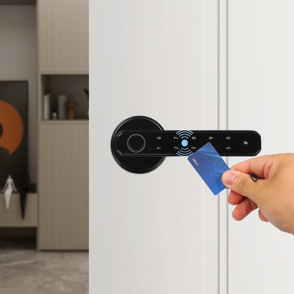 Fingerprint Smart Door Lock With Handle Keyless Entry Lock W/ Electronic Keypad