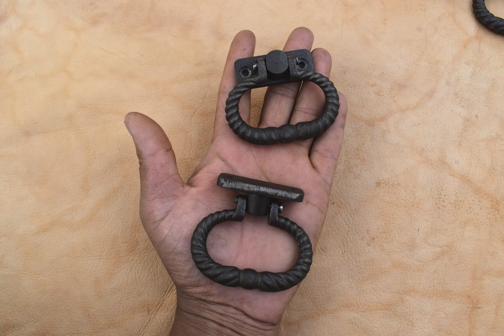 Cast iron door Knob gate handle vintage Style pull drop handle Hardware 10 pcs