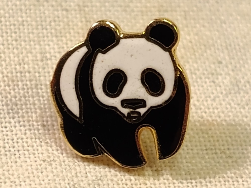 Vintage Panda Bear Enamel Lapel Pin