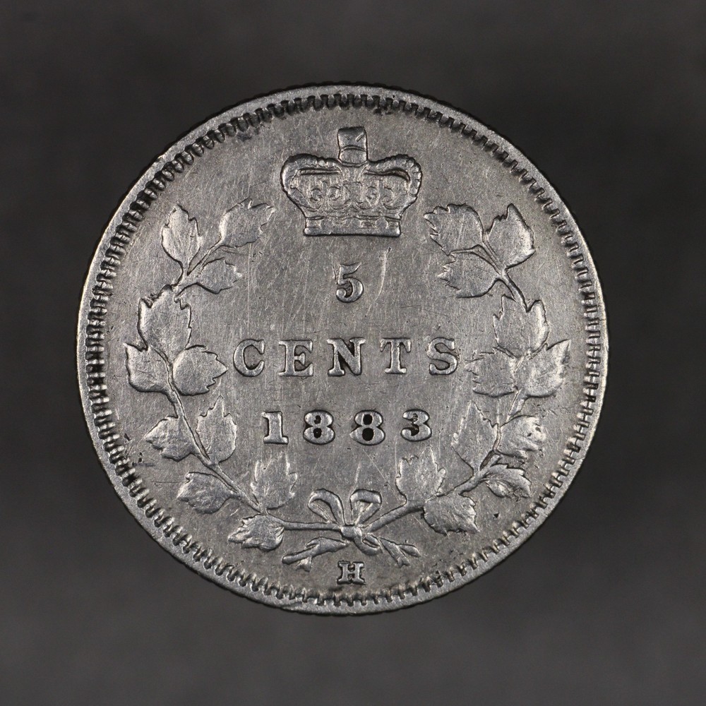 1883 H Canada Silver 5 Cents