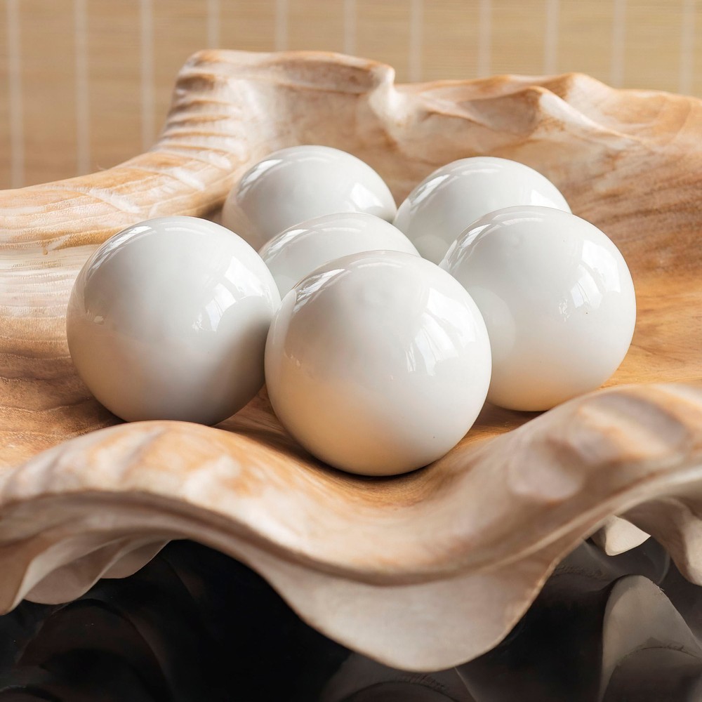 3" White Porcelain Decorative Ball Set