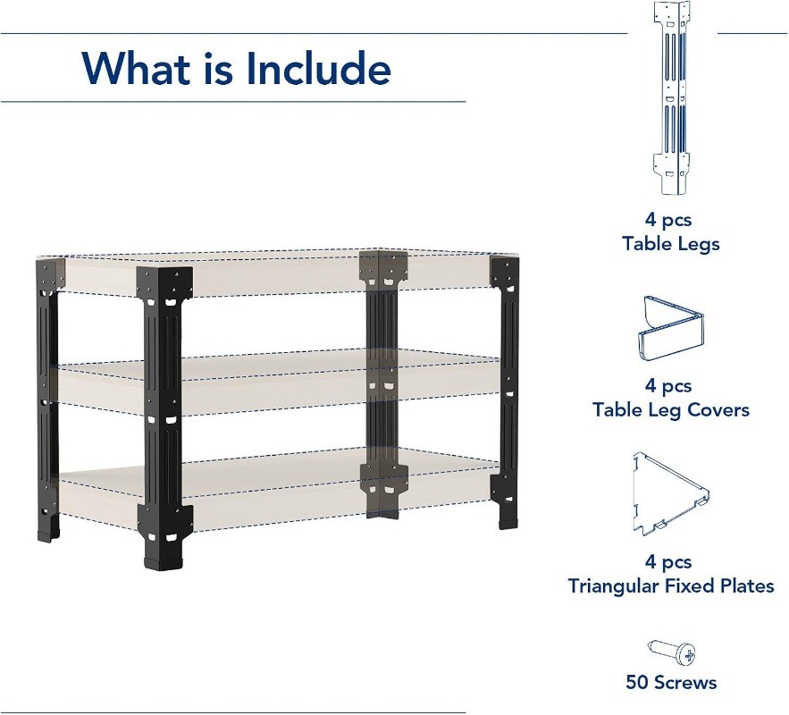 Universal Steel Work Bench Leg Kit Garage Storage Shelving Frame Workbench