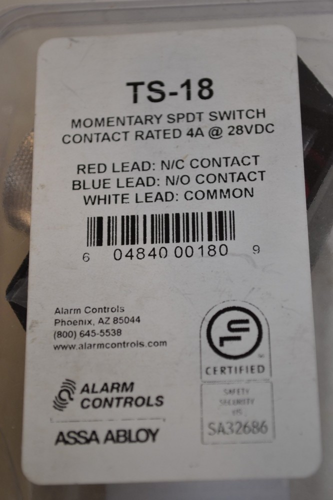 Assa Abloy TS-18 Momentary SPDT Switch