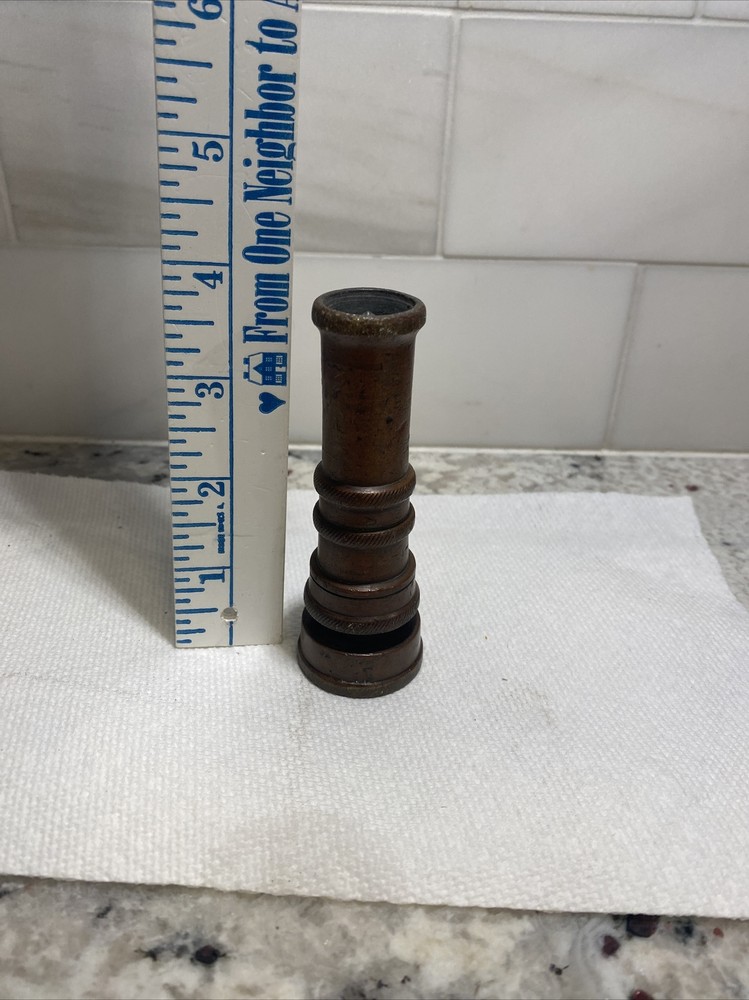 Antique Boston Heavy Solid Brass 4” Water Hose Nozzle Spigot - Vintage Hardware