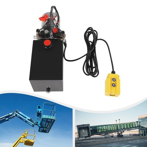 12V 8 Quart Double Acting Hydraulic Electric Pump Horizontal Remote Power Unit