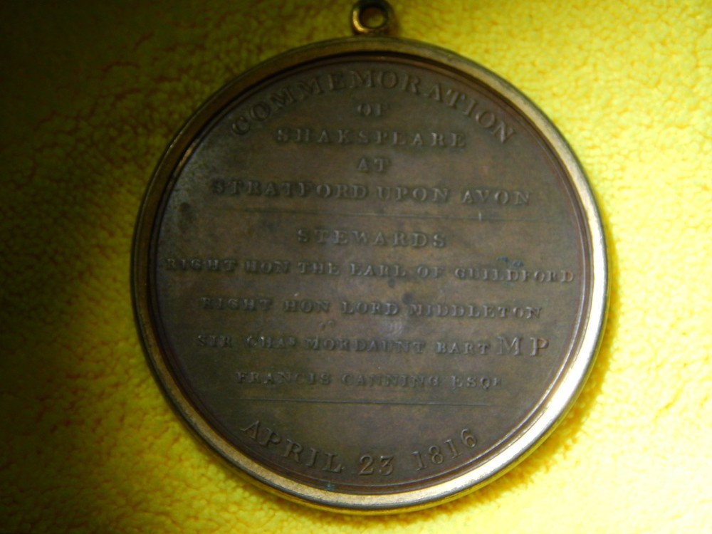 1816 Bronze Medallion Shakespeare