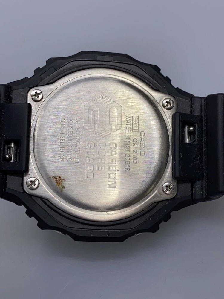 CASIO Quartz Watch G SHOCK Analog Digital Rubber BLK BLK SS