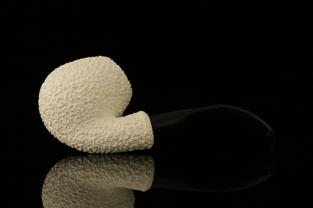 srv Premium - Rusticated Apple Block Meerschaum Pipe with fitted case M3226