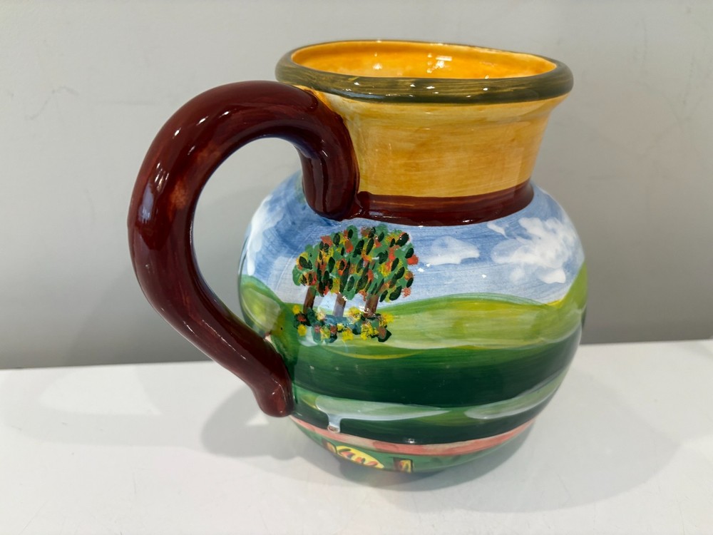 Provincial Ceramic Pottery Farmhouse Pitcher Jug