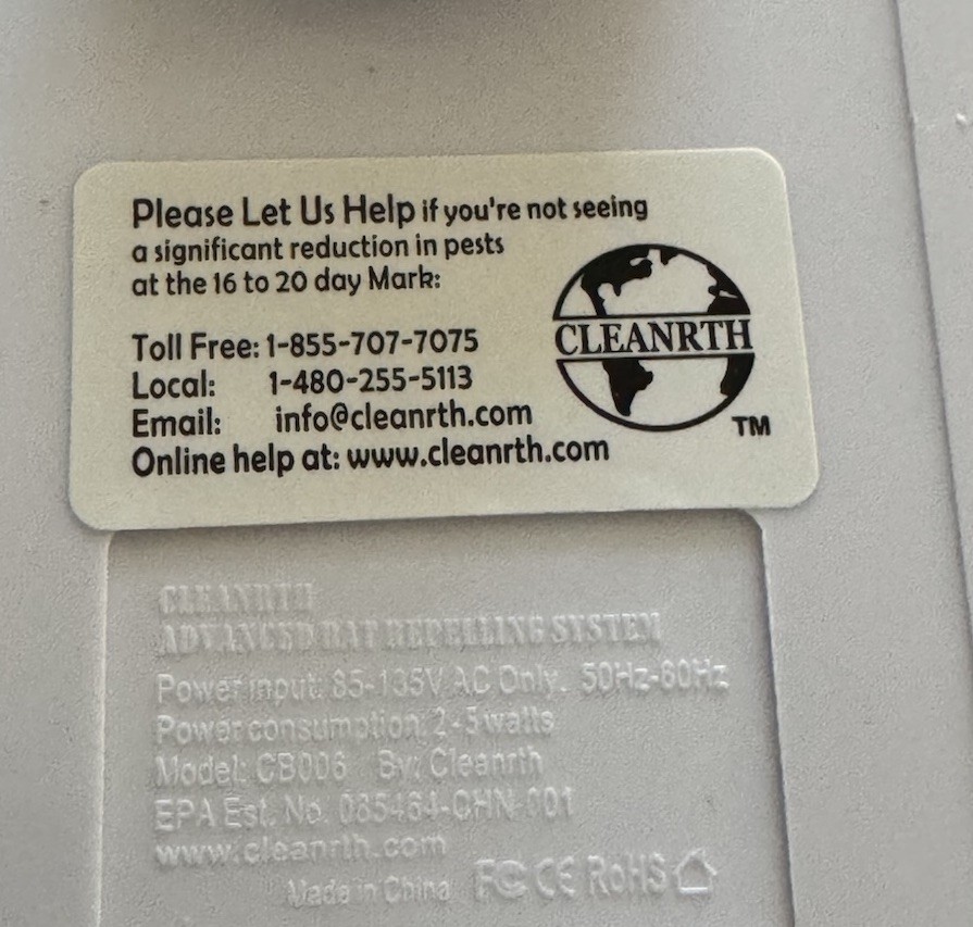 Cleanrth CB006 Advanced Ultrasonic Bat Repelling System - TESTED Working