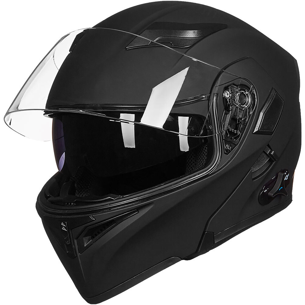 ILM Bluetooth Motorcycle Helmet Flip up Modular Dual Visor Intercom FM DOT 902BT