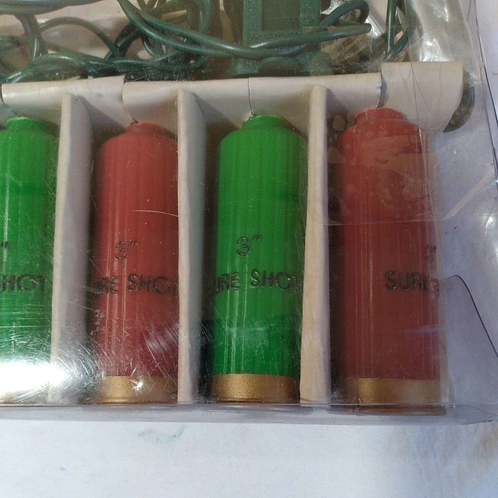 Hunter Shotgun Shell Christmas Tree Mantel Lights 10 Shells Cabin Mancave Decor