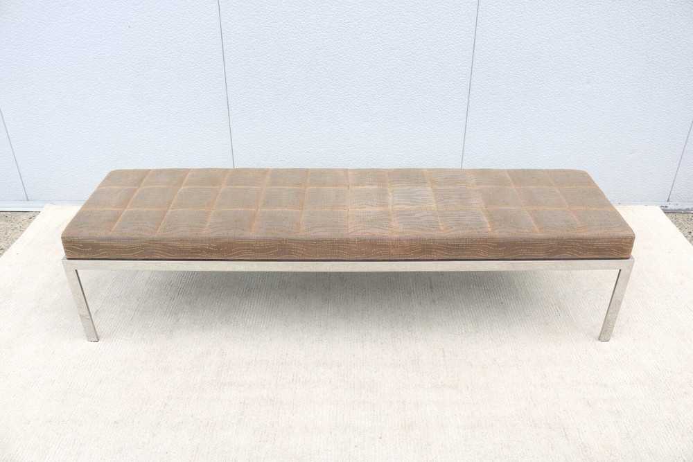 Mid-Century Modern Style Cumberland Large Rectangular Cambridge Metal Bench