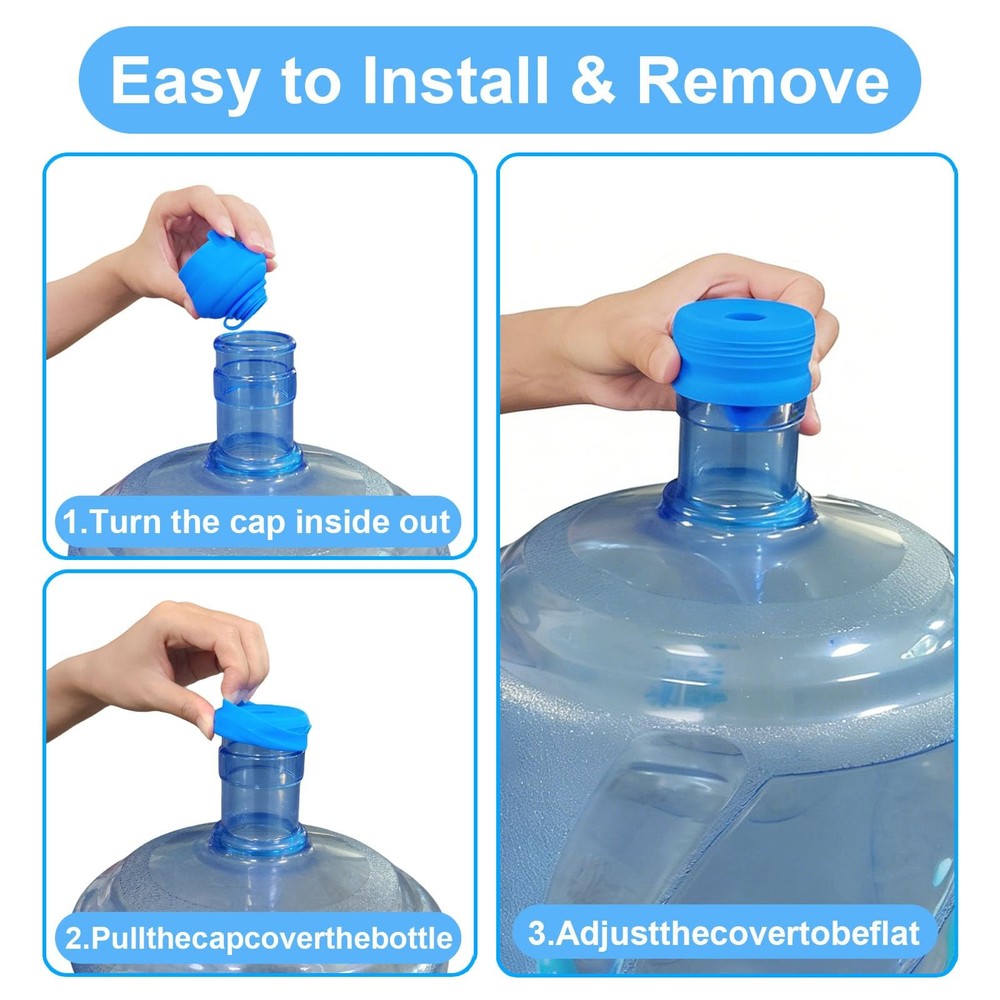 3 Pack 3 and 5 Gallon Water Jug Cap, Upgrade Silicone Reusable Replacement Ca...