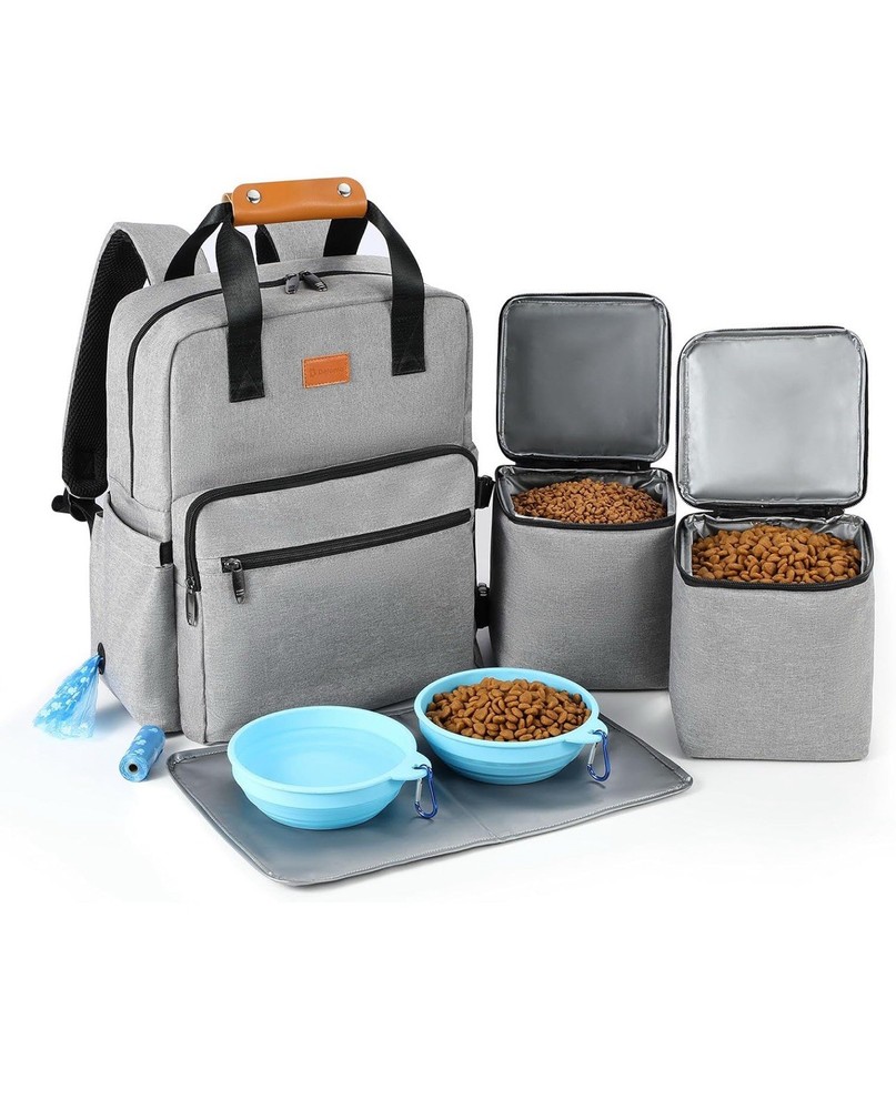 Dog Travel Bag, Airline Approved Organizer Backpack with Multi-Function Grey