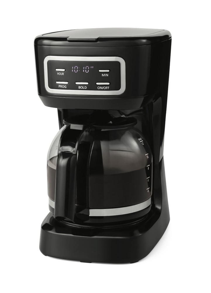 Mainstays 12-Cup Programmable Drip Coffee Maker Black Auto Shut-Off Bold Brew