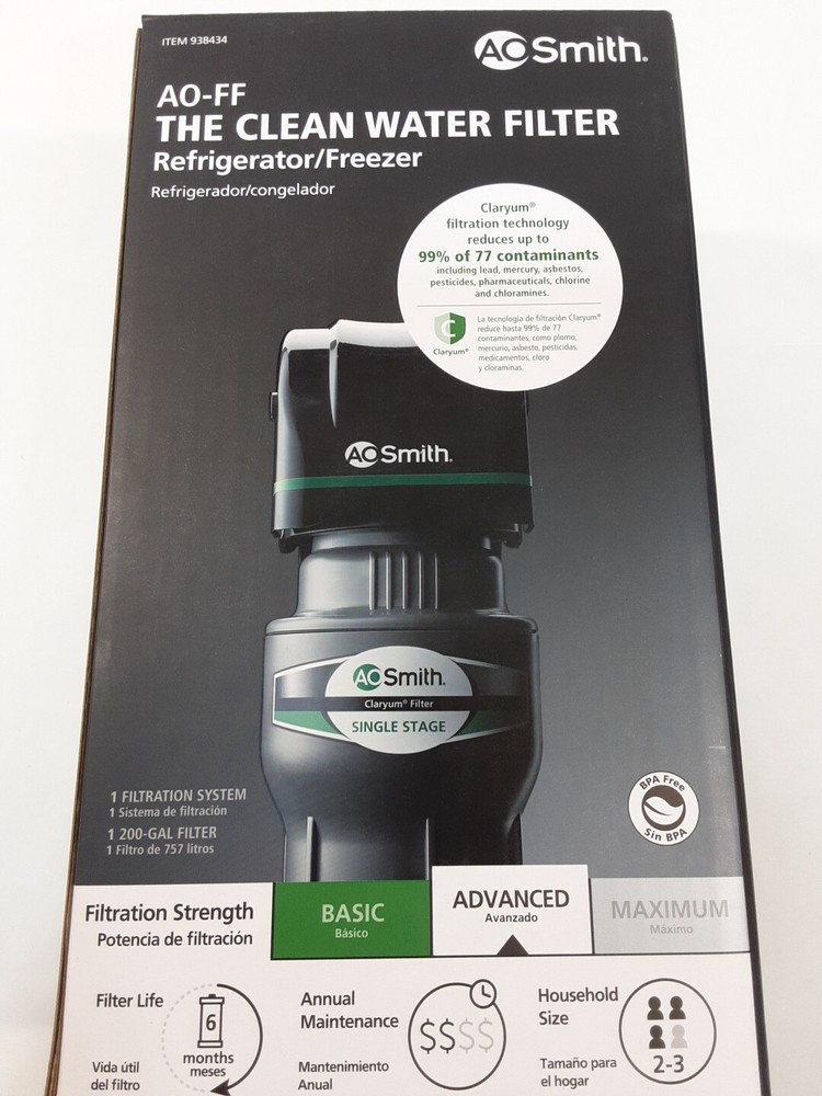 AO Smith AO-FF Clean Water Advanced Carbon Water Filtration System New