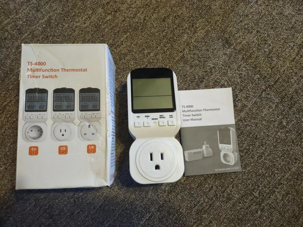Digital Thermostat + Timer Switch U.S Temperature Controller Switch TS-4000