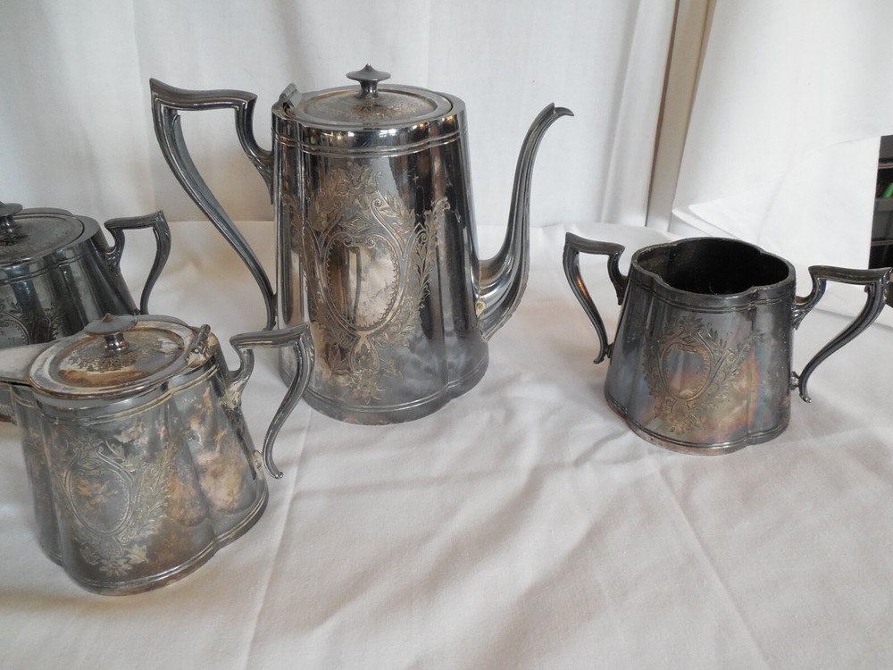 Vintage Knickerbocker silver tea set 5pc #2605