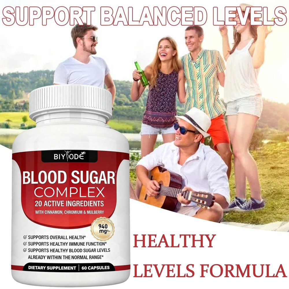2PCS BLOOD SUGAR BLEND SUPPORT Alpha Lipoic Acid&Cinnamon 20Herbs Complex