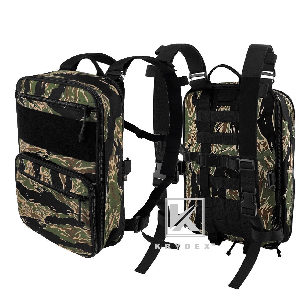 KRYDEX D3 Flatpack Tactical Expandable Travel Backpack MOLLE / PALS Tiger Stripe