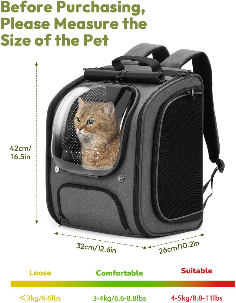 Cat Backpack Carrier, Large Space Cat Bubble Backpack, Breathable Cat Carrier, S