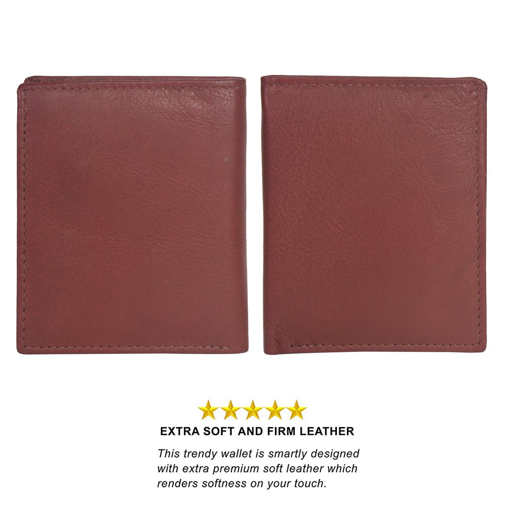Cross Folded ID Card Case - BROWN Leather