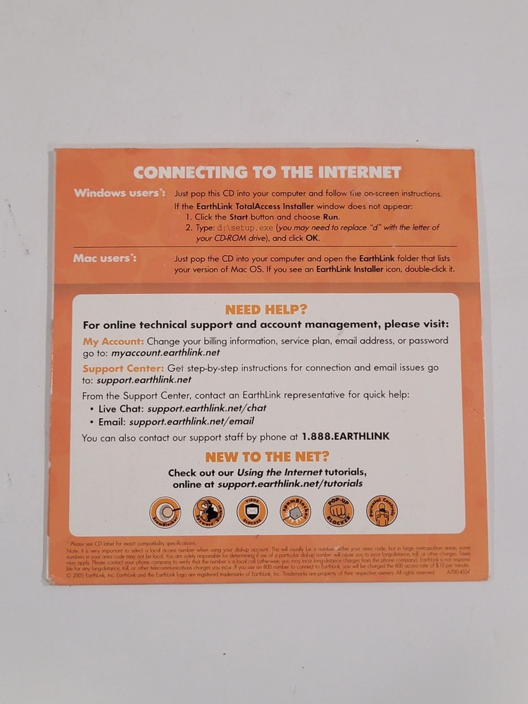 Vintage EarthLink Total Access Software CD-ROM
