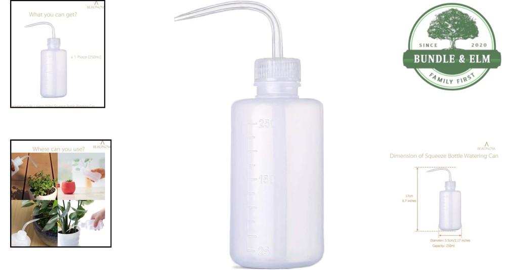 Compact 8oz Watering Can with Rectangular Prism Design for Easy Handling