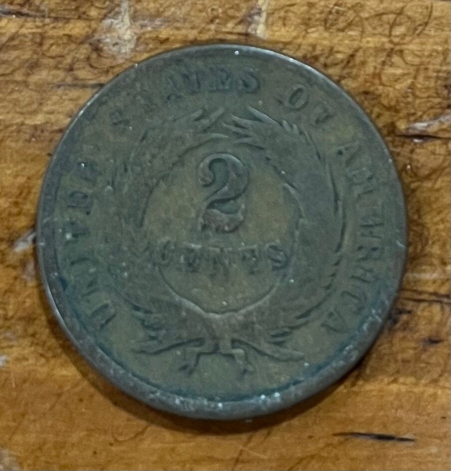 1865 TWO CENT PIECE OLD U.S. COIN