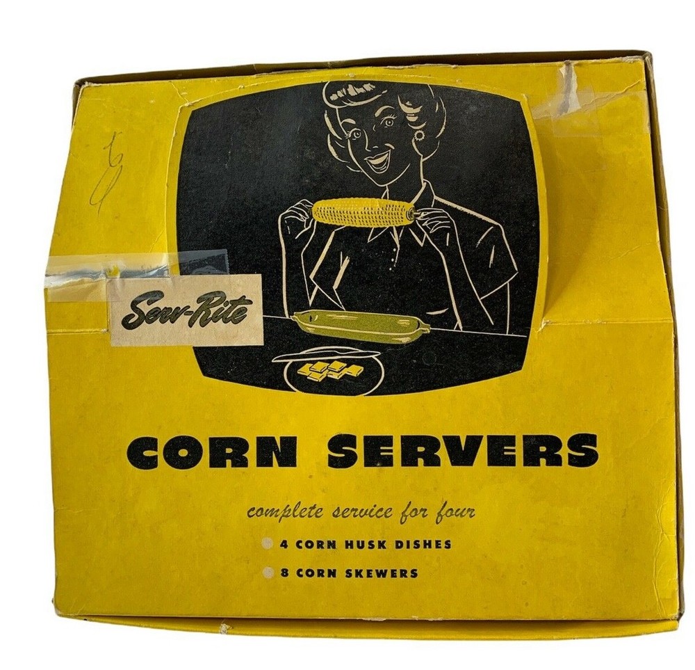 Vintage SERV-RITE  CORN SERVERS COMPLETE SERVICE FOR FOUR