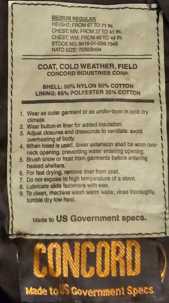 Black Field Jacket Size Medium Regular