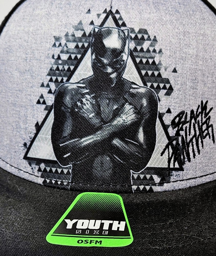 Marvel Comics BLACK PANTHER Hat Snapback Cap Geometric Bill Underside Sup NEW