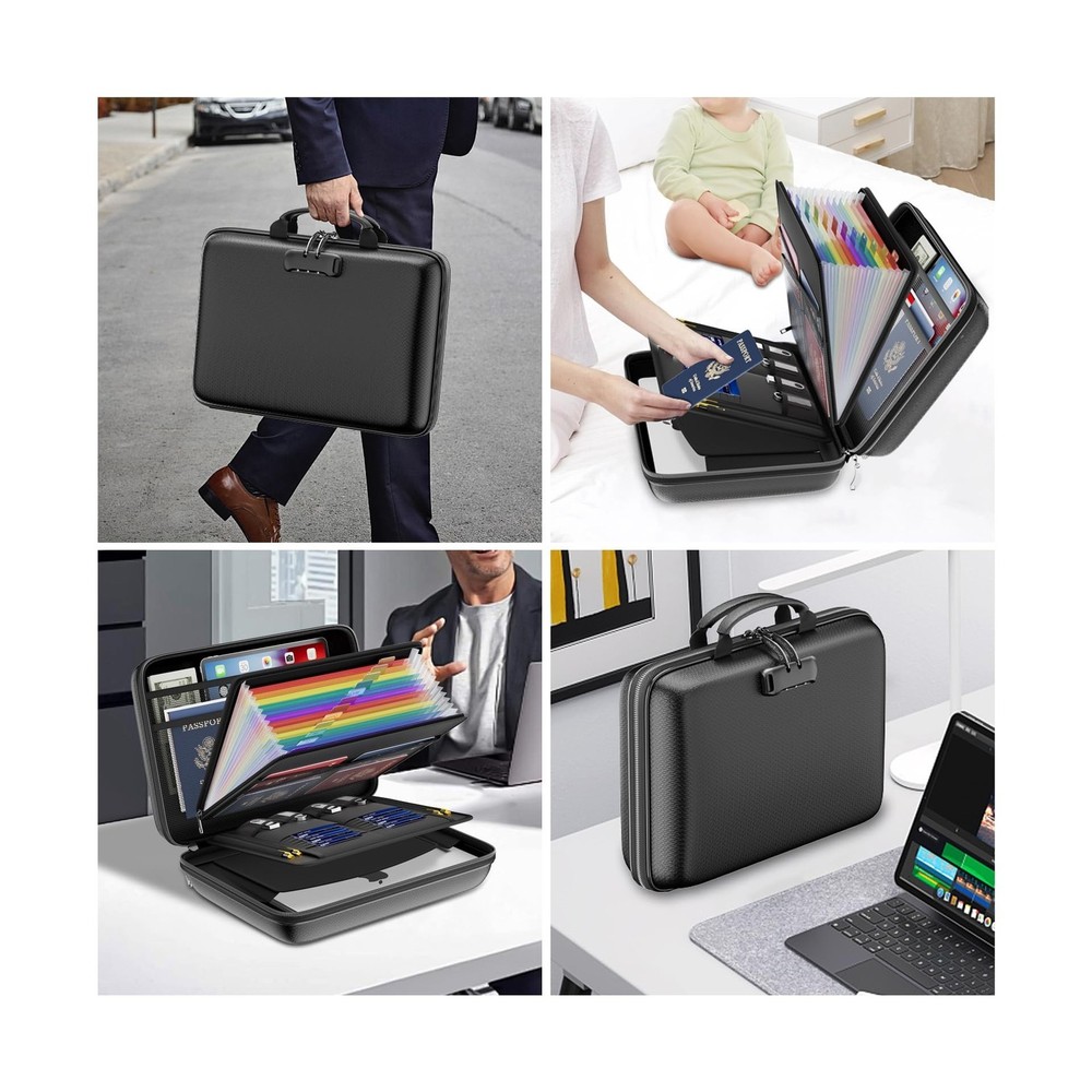 DocSafe Fireproof File Organizer with Lock, Hard-Shell Case Firepro... Fast Ship