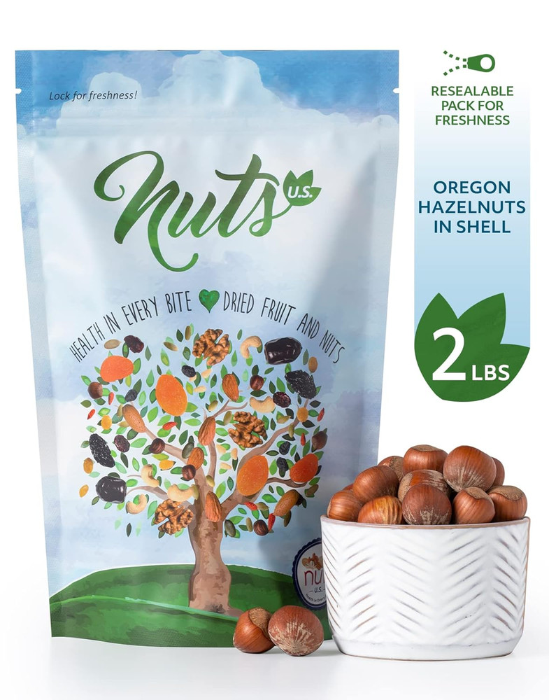 Oregon Hazelnuts in Shell Whole Raw Unsalted